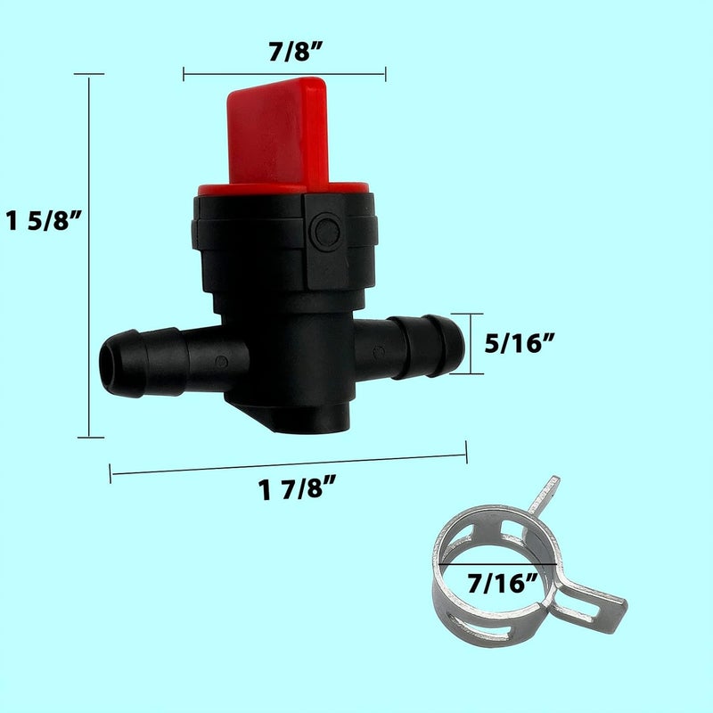 LETAYAR 1/4 Inline Fuel Cut Off Valve Shut Off Valve Straight Gas Valve with Clamps - Image 3